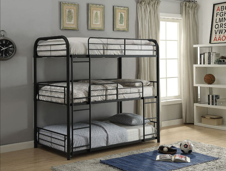 ACME Cairo Sandy Black Triple Bunk Bed - Twin Model 37335 - MONAVILLA