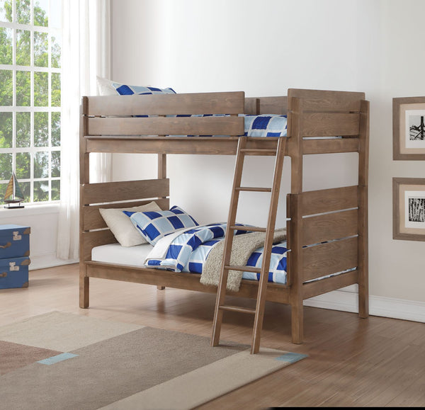 ACME Ranta Antique Oak Twin/Twin Bunk Bed Model 37400 - MONAVILLA