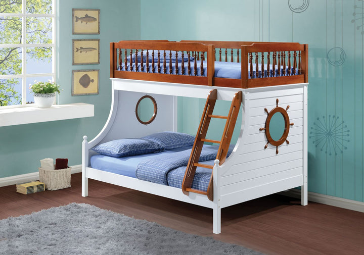 ACME Farah Oak & White Twin/Full Bunk Bed Model 37600 - MONAVILLA