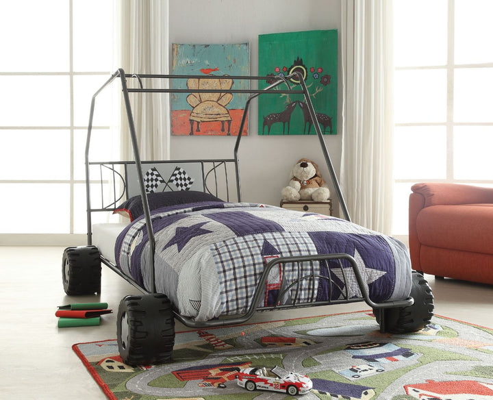 ACME Xander Gunmetal Go Kart Twin Bed Model 37640T - MONAVILLA