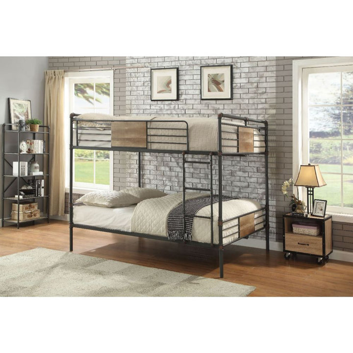 ACME Brantley Sandy Black & Dark Bronze Hand-Brushed Queen/Queen Bunk Bed Model 37720 - MONAVILLA