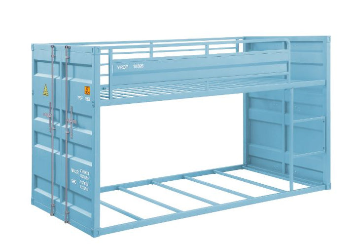 ACME Cargo Aqua Finish Twin/Twin Bunk Bed Model 37810 - MONAVILLA