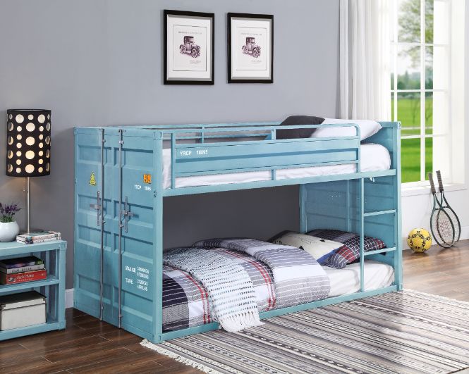 ACME Cargo Aqua Finish Twin/Twin Bunk Bed Model 37810 - MONAVILLA