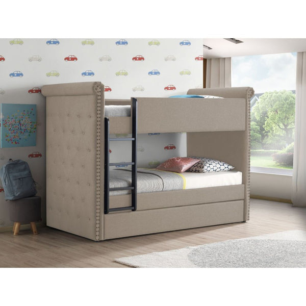 ACME Romana II Beige Fabric Twin/Twin Bunk Bed & Trundle Model 37850 - MONAVILLA