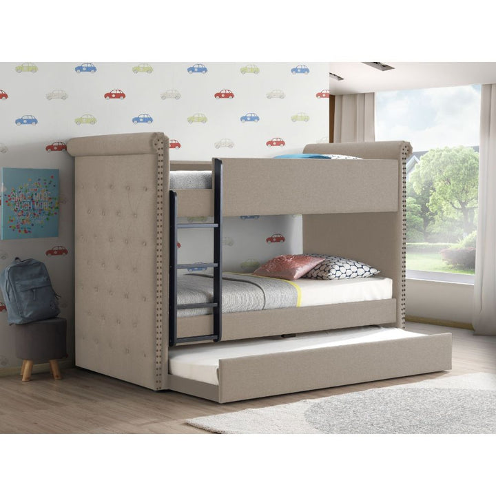 ACME Romana II Beige Fabric Twin/Twin Bunk Bed & Trundle Model 37850 - MONAVILLA