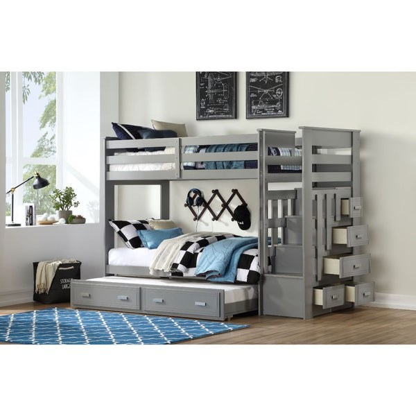 ACME Allentown Gray Twin/Twin Bunk Bed & Trundle Model 37870 - MONAVILLA