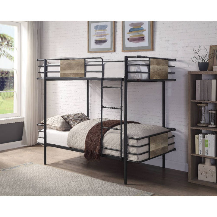 ACME Deliz Gunmetal Twin/Twin Bunk Bed Model 38130 - MONAVILLA