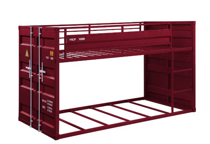 ACME Cargo Red Finish Twin/Twin Bunk Bed Model 38280 - MONAVILLA