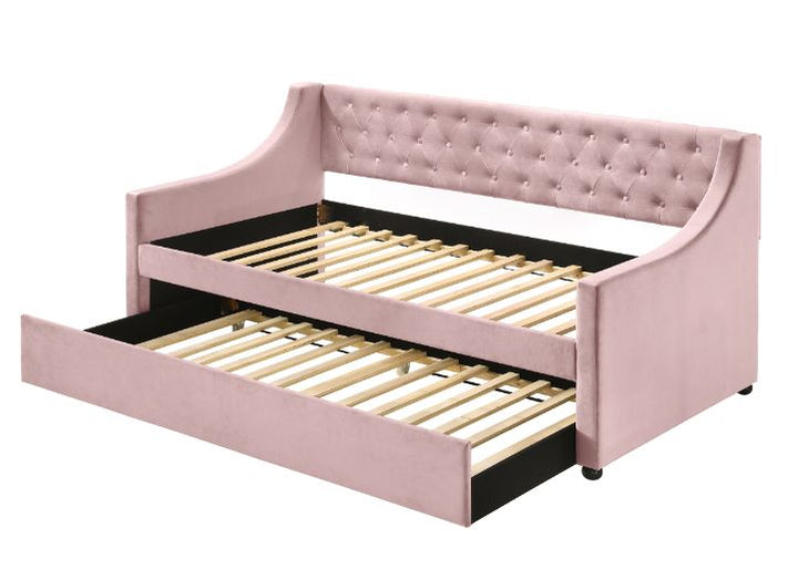 ACME Lianna Pink Velvet Twin Daybed Model 39380 - MONAVILLA