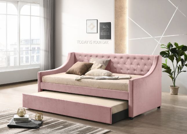 ACME Lianna Pink Velvet Twin Daybed Model 39380 - MONAVILLA