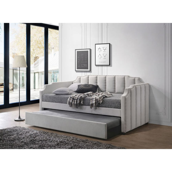 ACME Peridot Dove Gray Velvet Daybed Model 39410 - MONAVILLA