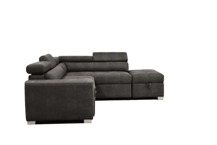 ACME Thelma Gray Polished Microfiber Sectional Sofa Model 50275 - MONAVILLA