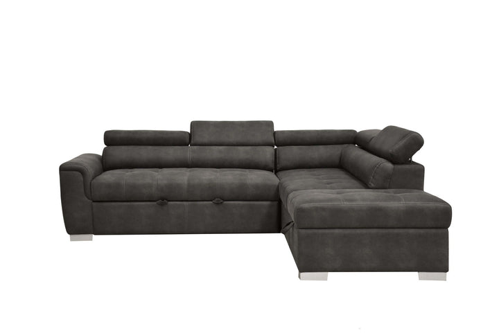 ACME Thelma Gray Polished Microfiber Sectional Sofa Model 50275 - MONAVILLA