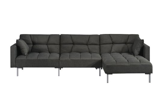 ACME Duzzy Dark Gray Fabric Sectional Sofa Model 50485 - MONAVILLA