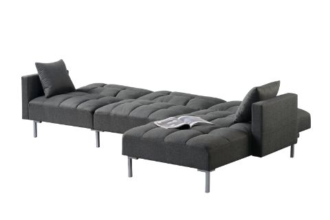 ACME Duzzy Dark Gray Fabric Sectional Sofa Model 50485 - MONAVILLA