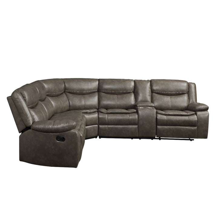 ACME Tavin Taupe Leather-Aire Match Sectional Sofa Model 52540 - MONAVILLA