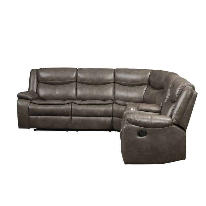 ACME Tavin Taupe Leather-Aire Match Sectional Sofa Model 52540 - MONAVILLA