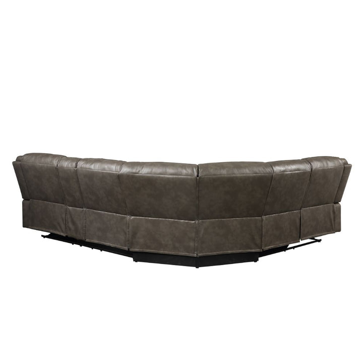 ACME Tavin Taupe Leather-Aire Match Sectional Sofa Model 52540 - MONAVILLA