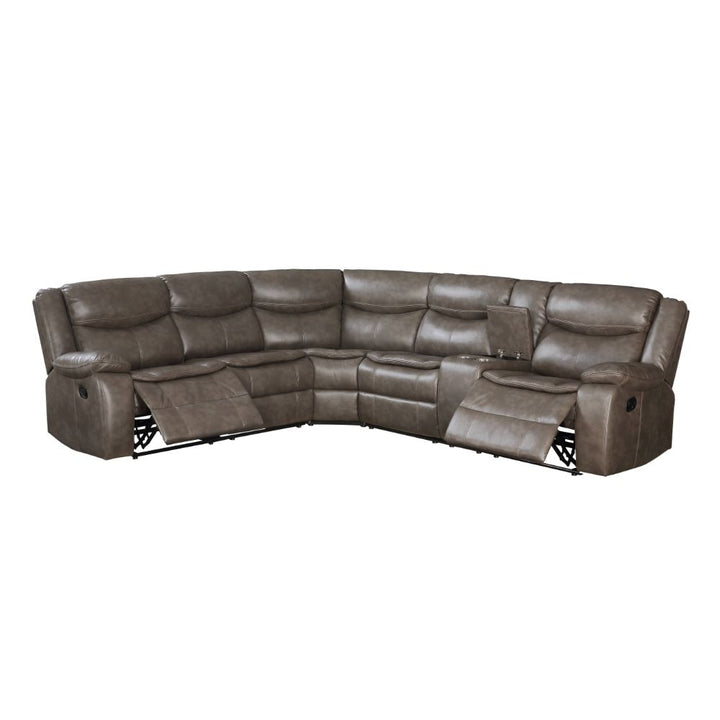 ACME Tavin Taupe Leather-Aire Match Sectional Sofa Model 52540 - MONAVILLA