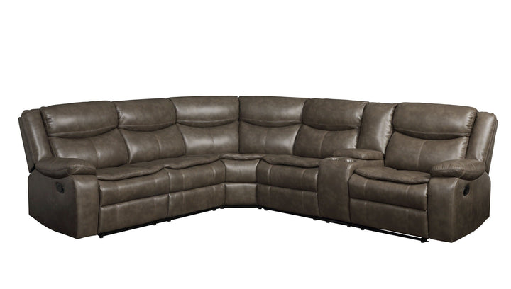 ACME Tavin Taupe Leather-Aire Match Sectional Sofa Model 52540 - MONAVILLA