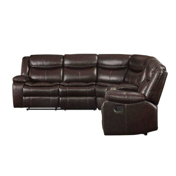 ACME Tavin Espresso Leather-Aire Match Sectional Sofa Model 52545 - MONAVILLA