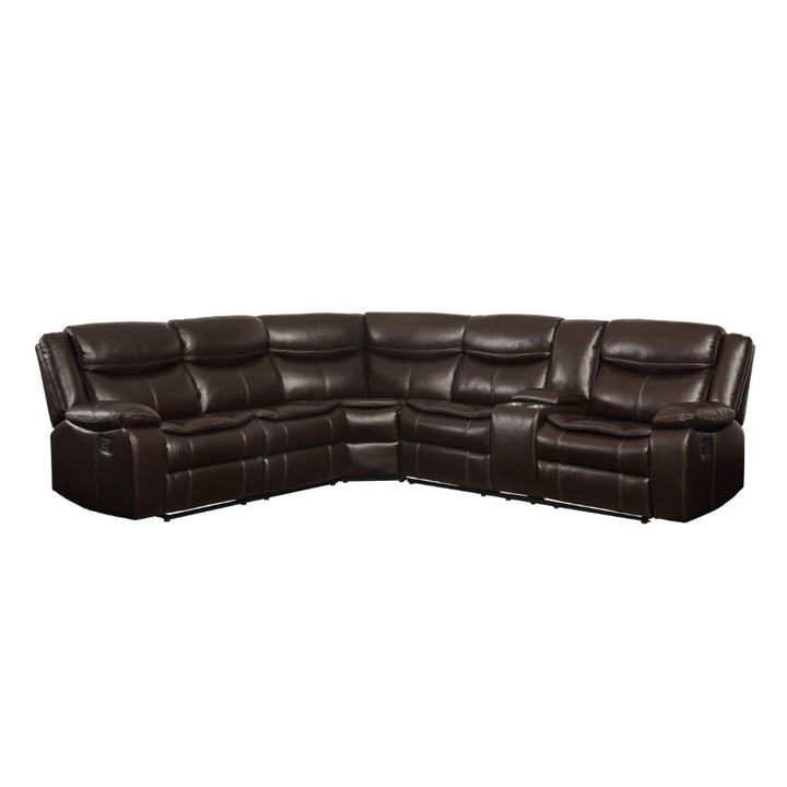 ACME Tavin Espresso Leather-Aire Match Sectional Sofa Model 52545 - MONAVILLA