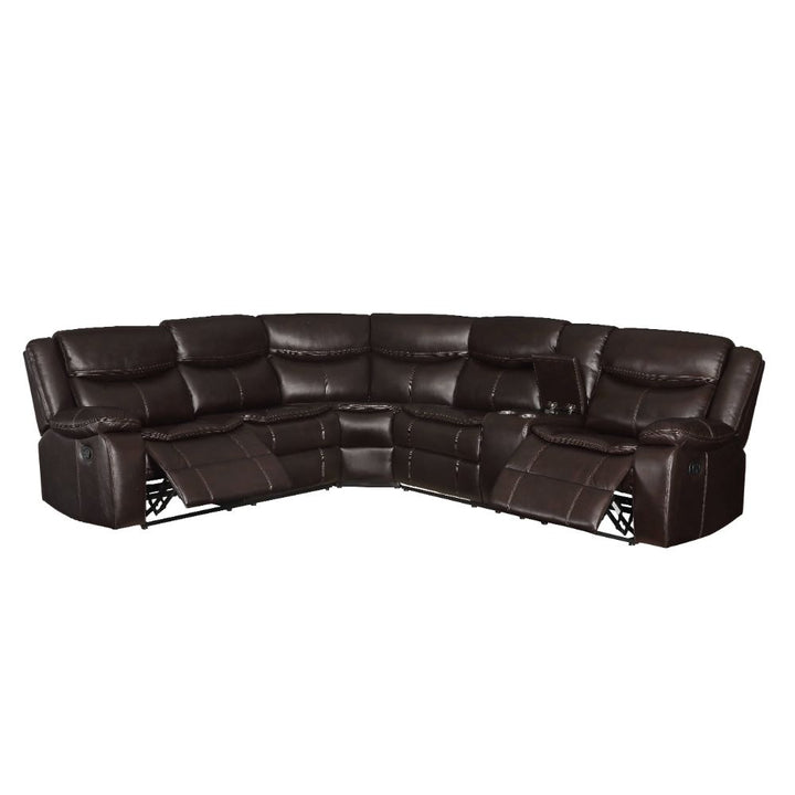 ACME Tavin Espresso Leather-Aire Match Sectional Sofa Model 52545 - MONAVILLA