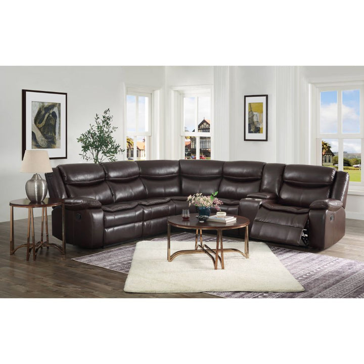 ACME Tavin Espresso Leather-Aire Match Sectional Sofa Model 52545 - MONAVILLA