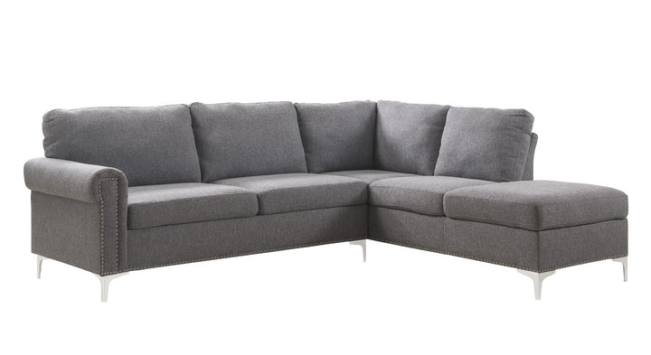 ACME Melvyn Gray Fabric Sectional Sofa Model 52755 - MONAVILLA