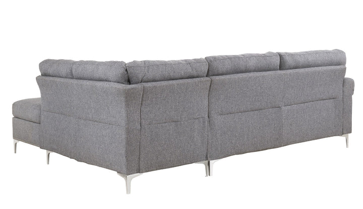 ACME Melvyn Gray Fabric Sectional Sofa Model 52755 - MONAVILLA