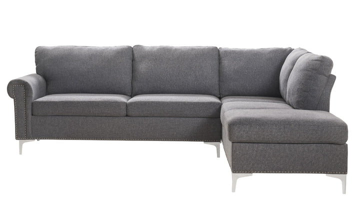 ACME Melvyn Gray Fabric Sectional Sofa Model 52755 - MONAVILLA