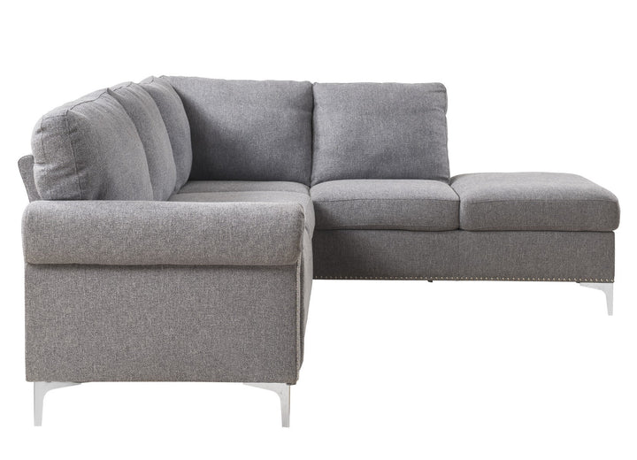 ACME Melvyn Gray Fabric Sectional Sofa Model 52755 - MONAVILLA