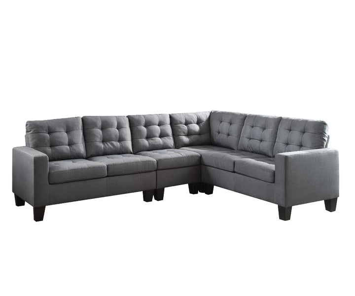 ACME Earsom Gray Linen Sectional Sofa Model 52760 - MONAVILLA