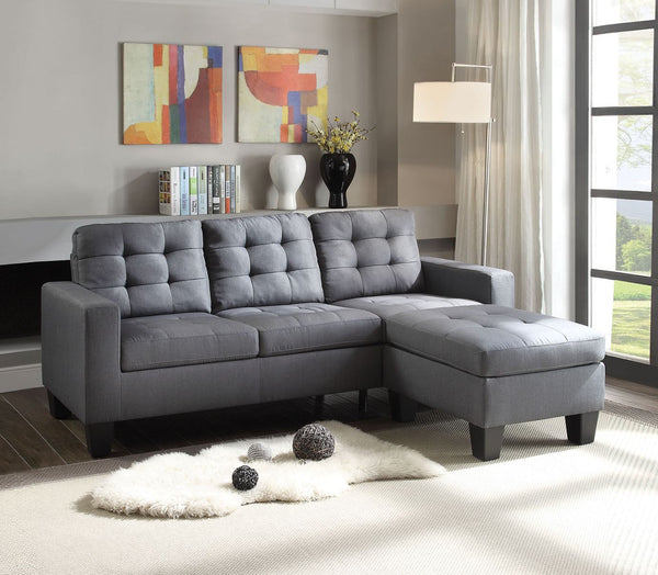 ACME Earsom Gray Linen Sofa Model 52775 - MONAVILLA