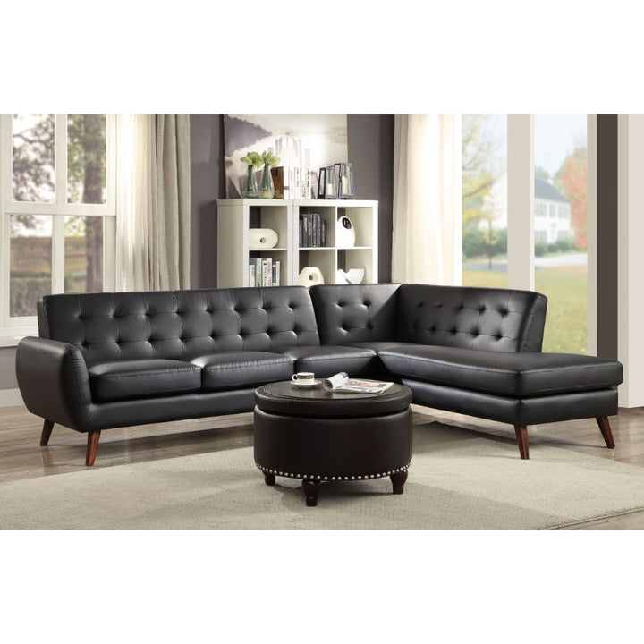 ACME Essick II Black PU Sectional Sofa Model 53040 - MONAVILLA