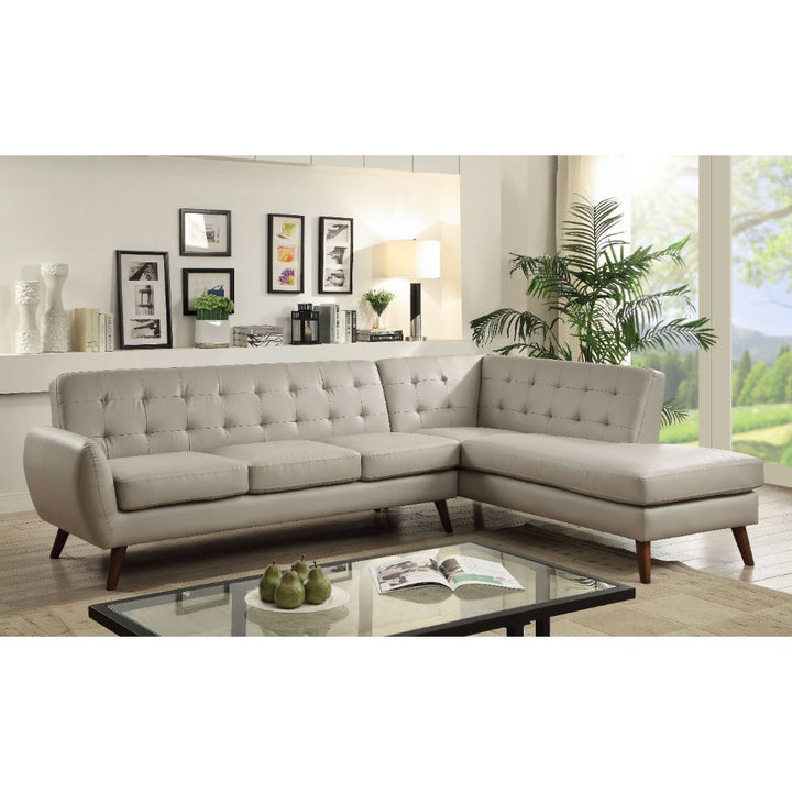 ACME Essick II Gray PU Sectional Sofa Model 53045 - MONAVILLA