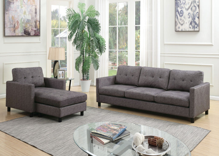 ACME Ceasar Gray Fabric Sectional Sofa Model 53315 - MONAVILLA