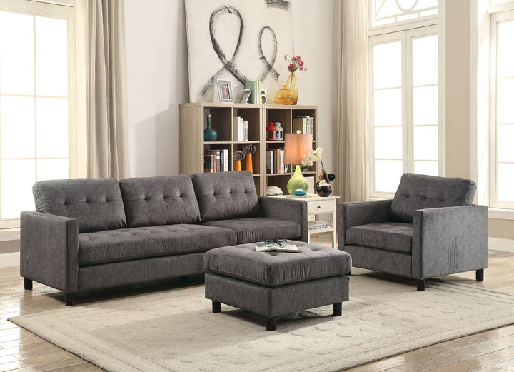 ACME Ceasar Gray Fabric Sectional Sofa Model 53315 - MONAVILLA