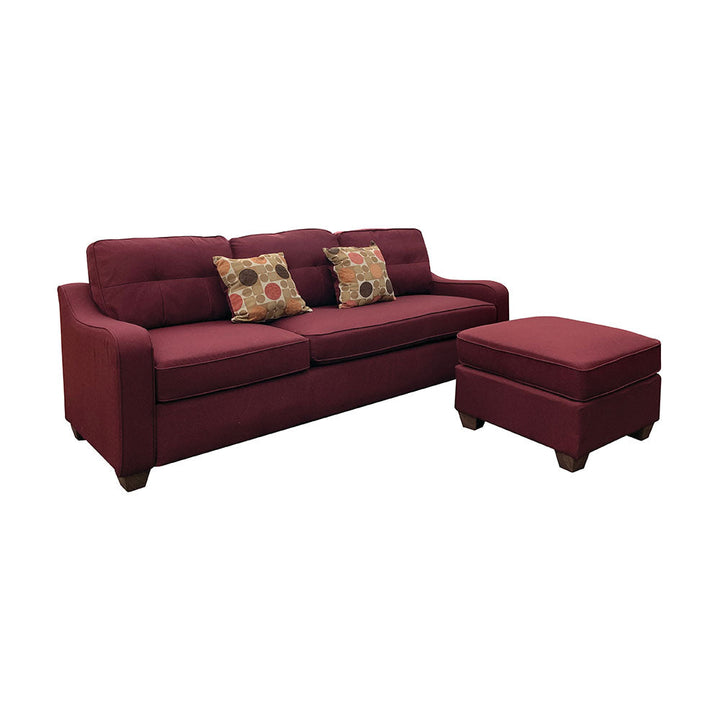 ACME Cleavon II Red Linen Sectional Sofa Model 53740 - MONAVILLA