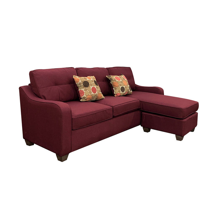 ACME Cleavon II Red Linen Sectional Sofa Model 53740 - MONAVILLA