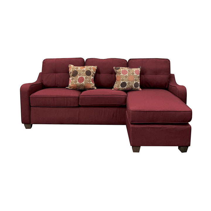 ACME Cleavon II Red Linen Sectional Sofa Model 53740 - MONAVILLA