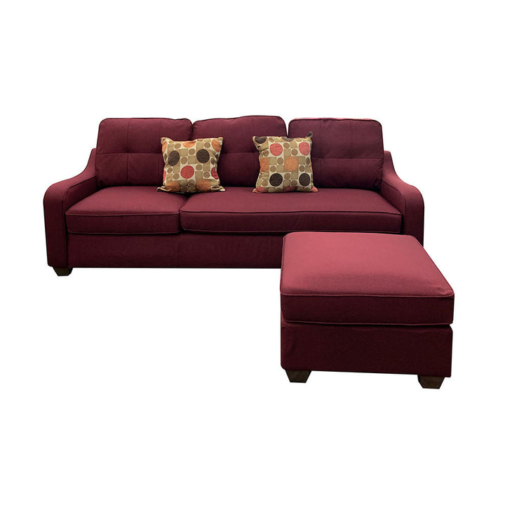 ACME Cleavon II Red Linen Sectional Sofa Model 53740 - MONAVILLA