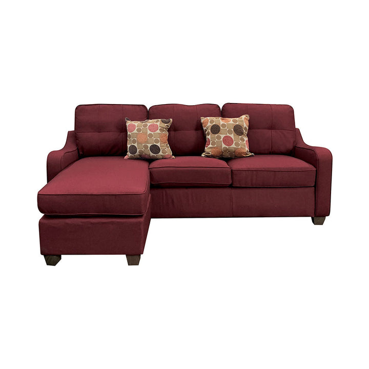 ACME Cleavon II Red Linen Sectional Sofa Model 53740 - MONAVILLA