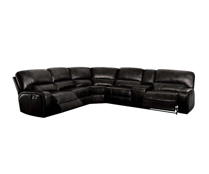 ACME Saul Black Leather-Aire Sectional Sofa Model 54150 - MONAVILLA