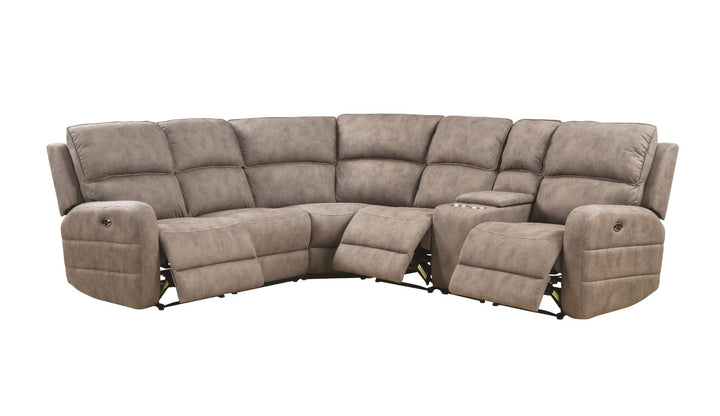 ACME Olwen Mocha Nubuck Sectional Sofa Model 54590 - MONAVILLA