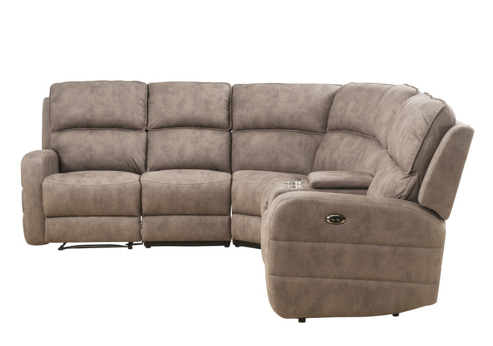 ACME Olwen Mocha Nubuck Sectional Sofa Model 54590 - MONAVILLA