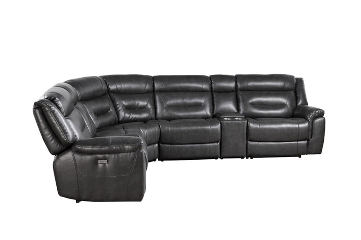 ACME Imogen Gray Leather-Aire Sectional Sofa Model 54810 - MONAVILLA