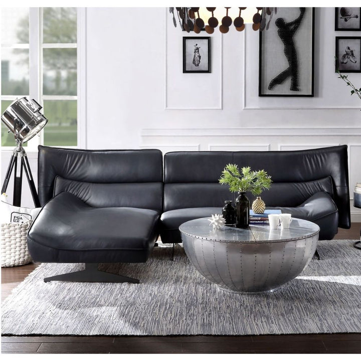 ACME Maeko Dark Gray Top Grain Leather Sectional Sofa Model 55060 - MONAVILLA