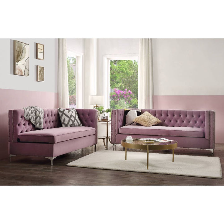 ACME Rhett Lavender Velvet Sectional Sofa Model 55500 - MONAVILLA