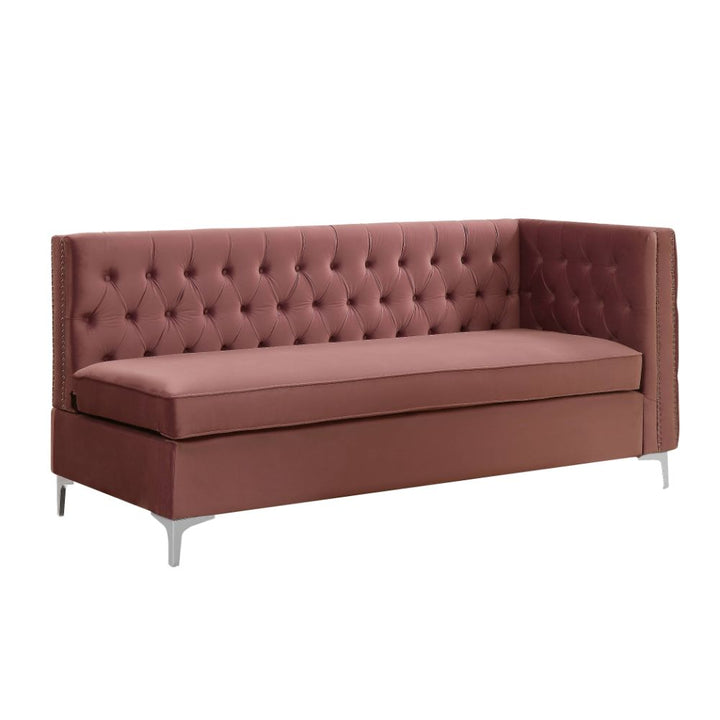 ACME Rhett Coral Velvet Sectional Sofa Model 55505 - MONAVILLA